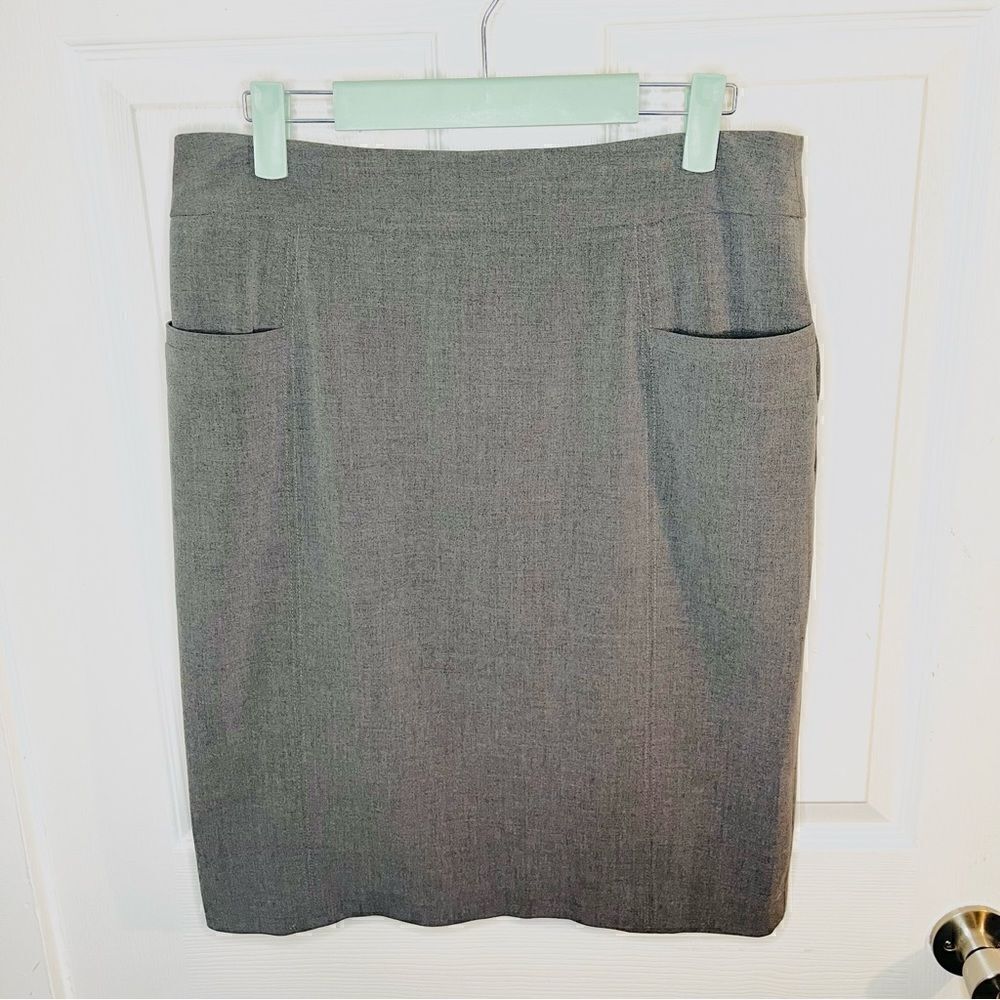 Apostrophe Essentials Pencil Mini Skirt Pockets Grey 8 - Picture 5 of 9